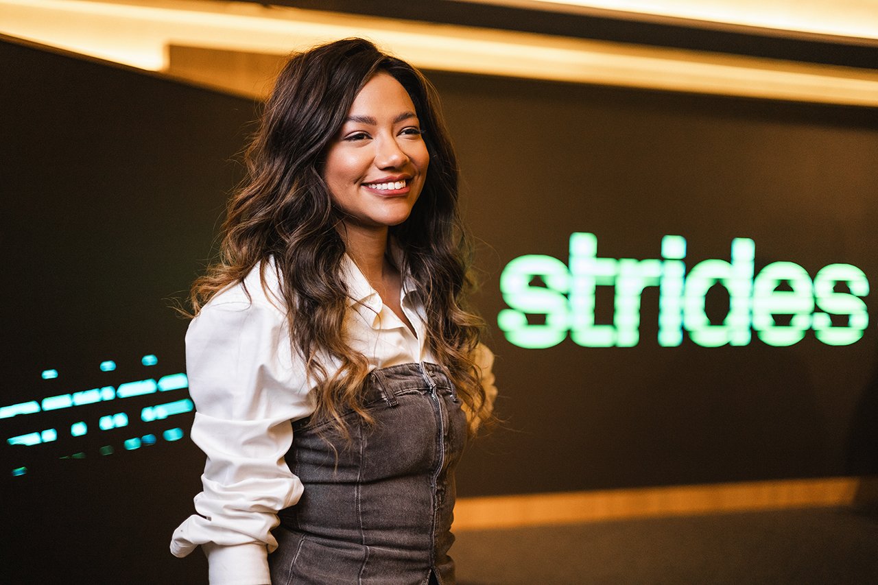 Professional woman at tech event